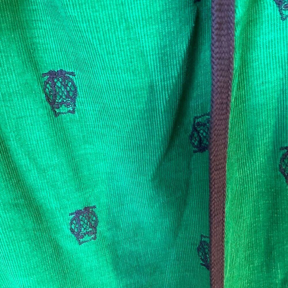 Vintage Mr Hank Corduroy Wraparound Owl Midiskirt. Green and Navy One Size - Picture 10 of 13